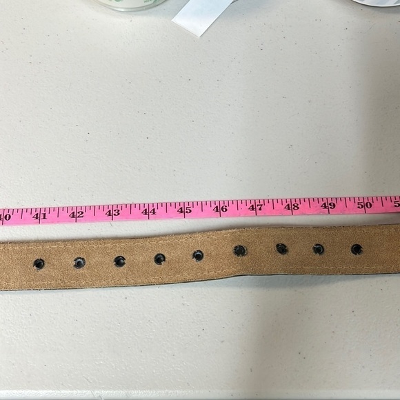 LEATHER AND CLOTH COVERED CAMOUFLAGE BELT SIZE 40 - Picture 6 of 6